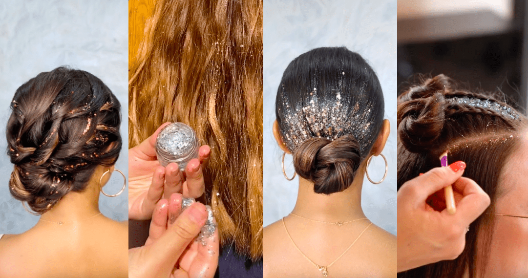 Tutos : 4 coiffures à paillettes pour les fêtes ✨ - Si Si La Paillette