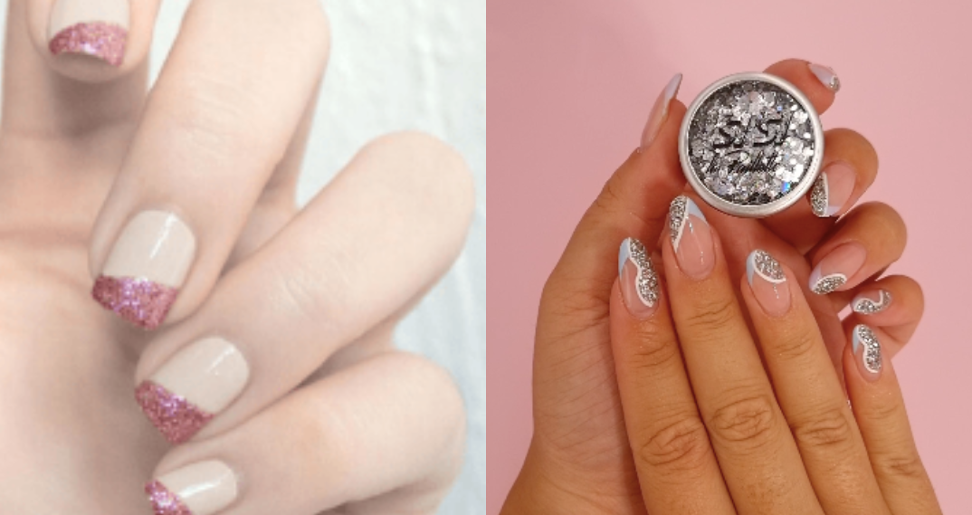 La French Manucure à Paillettes !