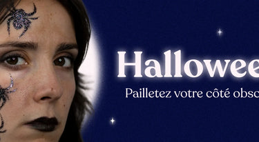Collection Halloween Si Si la Paillette avec kits paillettes, pochoirs maquillage et accessoires festifs
