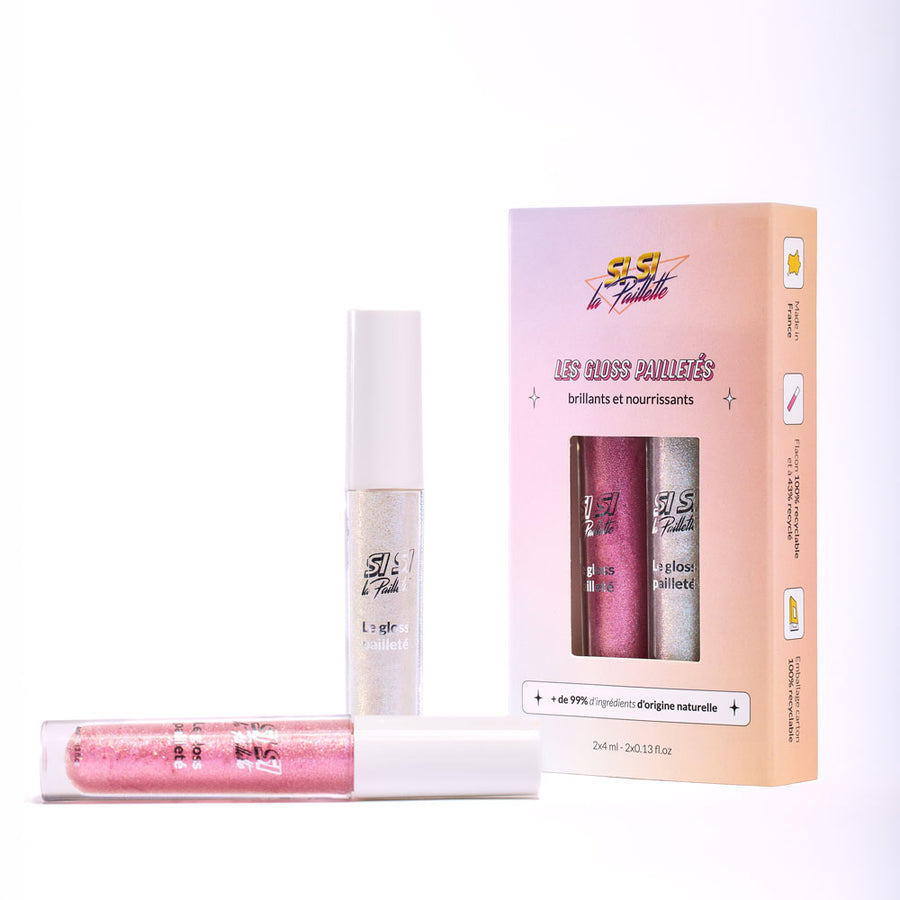 Coffret 2 Gloss Pailletés Rose Holo