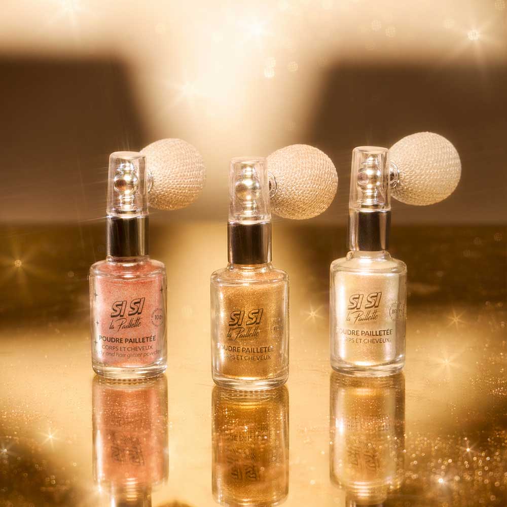 Lot de 3 Sprays Poudre Pailletée