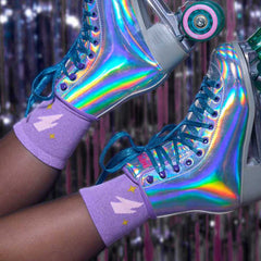 Chaussettes Pailletées Violettes - Si Si La Paillette Chaussettes Braderie 02/26