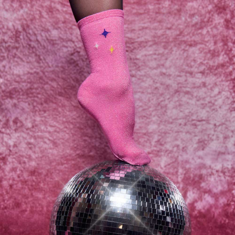 Chaussettes Pailletées Roses