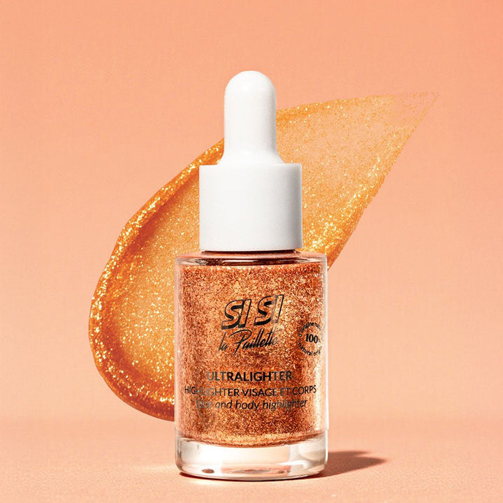 Body Highlighter pailleté Bronze, flacon pipette et teinte
