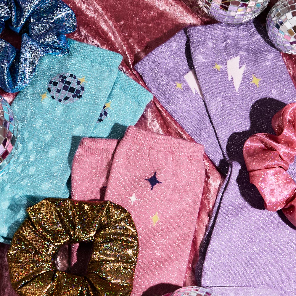 Chaussettes Pailletées Bleues