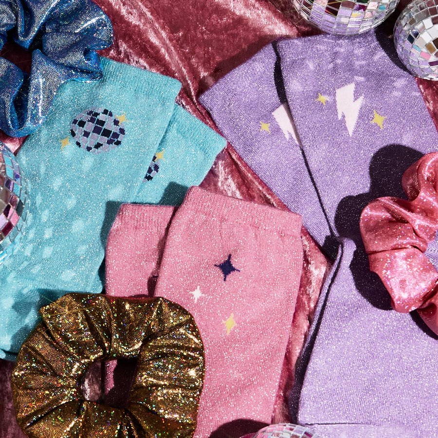 Chaussettes Pailletées Bleues