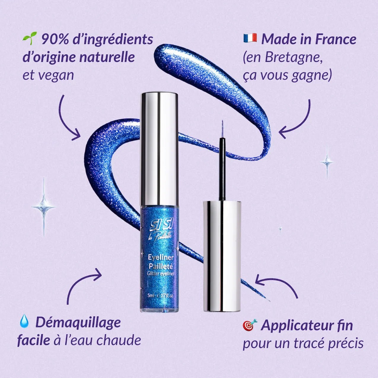 Eyeliner Pailleté Bleu Électrique - Si Si La Paillette Eyeliner