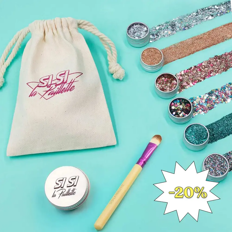 Kit Pailleté pour maquillages de soirée et festivals en promo